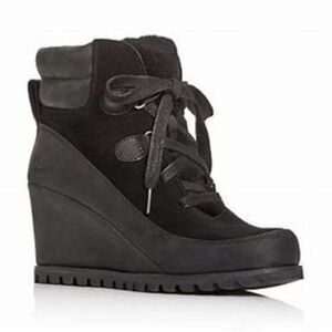 Ugg Valory Leather & Suede Wedge Ankle Boot Bootie 8.5